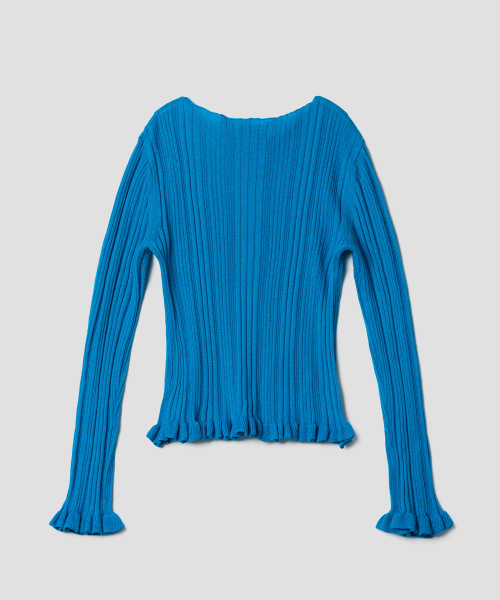 TTUDEMENT(トュードメント)の「BOATNECK RIB KNIT_TEAL BLUE(ニット/セーター・レディース・その他・FREE)」の4枚目の写真