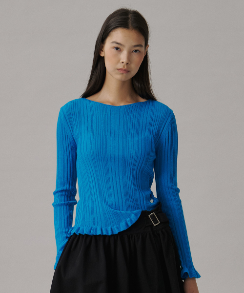 TTUDEMENT(トュードメント)の「BOATNECK RIB KNIT_TEAL BLUE(ニット/セーター・レディース・その他・FREE)」の8枚目の写真