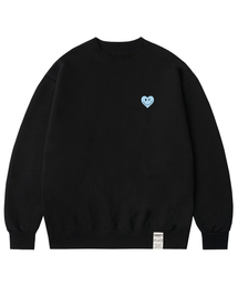 [UNISEX]スカイブルーハートスマイルマンツーマン_ブラック