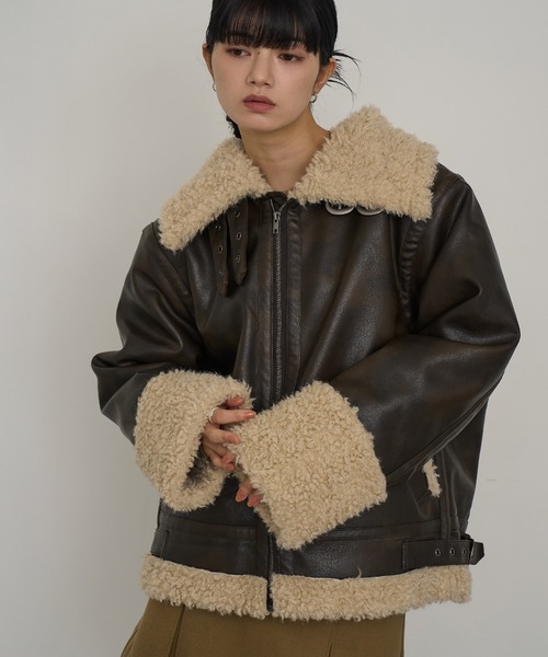セール】【NOGLE/ノグル】フェイクムートンファージャケット（ムートン