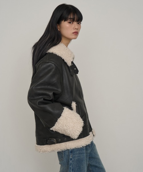 セール】【NOGLE/ノグル】フェイクムートンファージャケット（ムートン