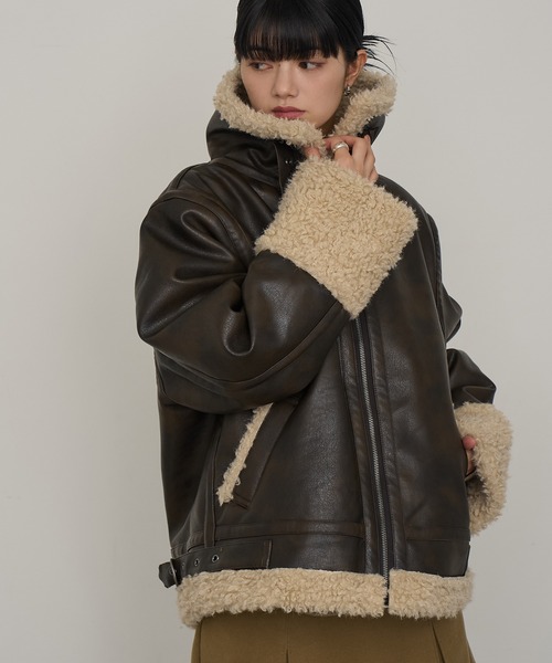 ドリスヴァンノッテン レザー ムートン ファージャケット NOGLE（ノグル）の「【NOGLE/ノグル】フェイクムートンファー