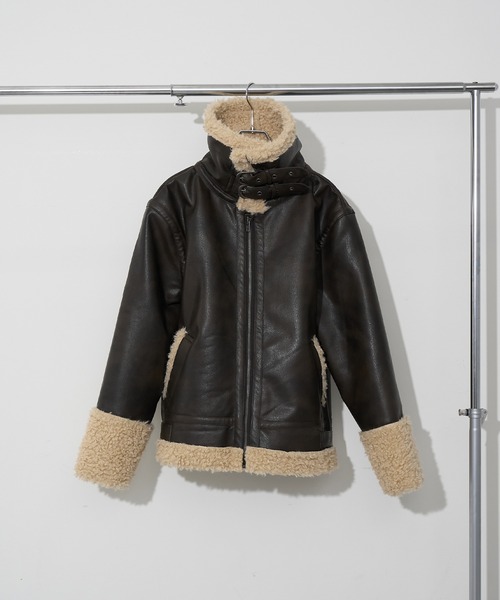 セール】【NOGLE/ノグル】フェイクムートンファージャケット（ムートン
