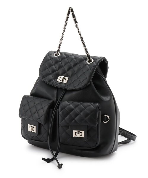 LOVETOXIC(ラブトキシック)の「キルティングミニリュック(バックパック/リュック・キッズ・アイボリー/ブラック・F)」の2枚目の写真