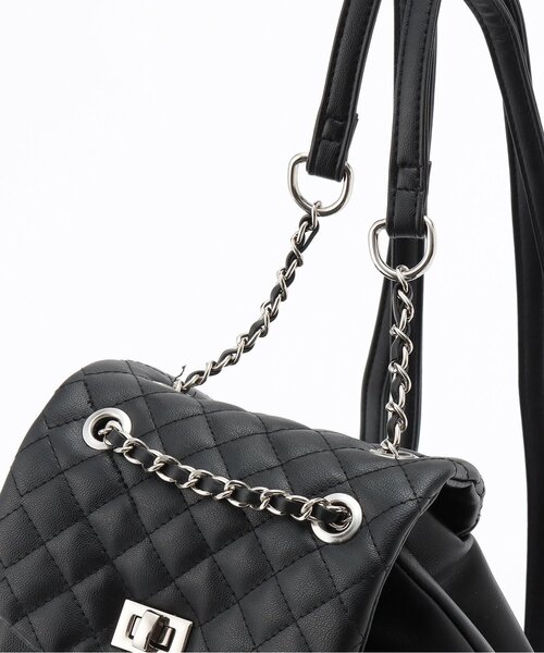 LOVETOXIC(ラブトキシック)の「キルティングミニリュック(バックパック/リュック・キッズ・アイボリー/ブラック・F)」の4枚目の写真