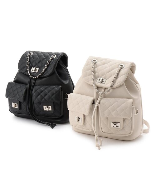 LOVETOXIC(ラブトキシック)の「キルティングミニリュック(バックパック/リュック・キッズ・アイボリー/ブラック・F)」の11枚目の写真