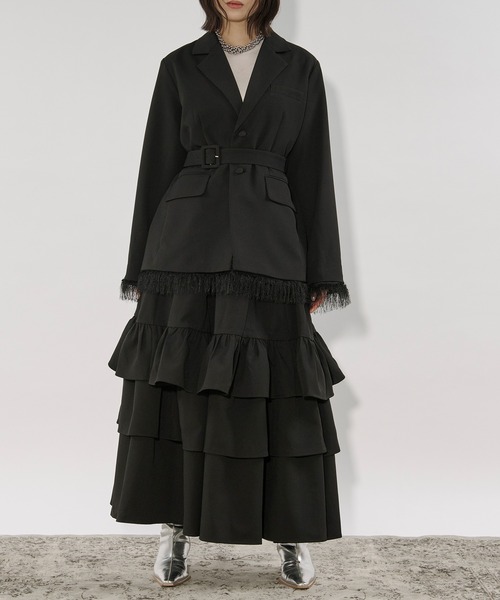 セール】2way fringe jacket フリンジヘムベルトツキジャケット/SETUP