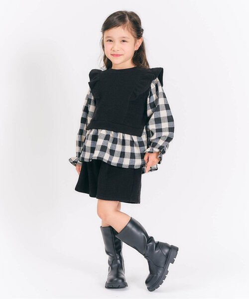 apres les cours（アプレレクール）の「【セットアップ】ベストドッキングトップス&ショートパンツセット（セットアップ・キッズ・チェック/その他3・80/90/100/110/120/130/140）」の20枚目の写真