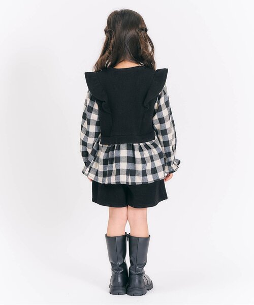 apres les cours（アプレレクール）の「【セットアップ】ベストドッキングトップス&ショートパンツセット（セットアップ・キッズ・チェック/その他3・80/90/100/110/120/130/140）」の14枚目の写真