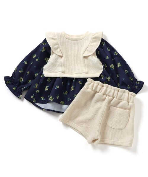 apres les cours（アプレレクール）の「【セットアップ】ベストドッキングトップス&ショートパンツセット（セットアップ・キッズ・チェック/その他3・80/90/100/110/120/130/140）」の11枚目の写真