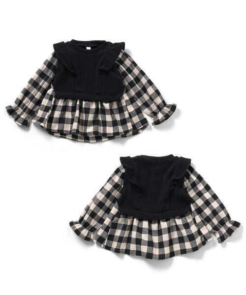 apres les cours（アプレレクール）の「【セットアップ】ベストドッキングトップス&ショートパンツセット（セットアップ・キッズ・チェック/その他3・80/90/100/110/120/130/140）」の12枚目の写真