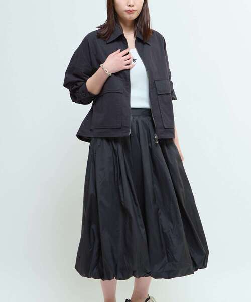 CONVERSE TOKYO（コンバーストウキョウ）の「BACK SPINDLE LOGO MILITARY SHIRT JACKET（ミリタリージャケット・レディース・ブラック/カーキ・SMALL/MEDIUM）」の19枚目の写真