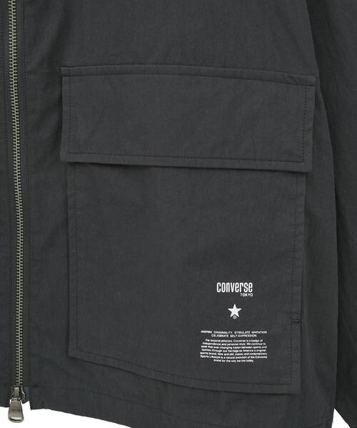CONVERSE TOKYO（コンバーストウキョウ）の「BACK SPINDLE LOGO MILITARY SHIRT JACKET（ミリタリージャケット・レディース・ブラック/カーキ・SMALL/MEDIUM）」の8枚目の写真