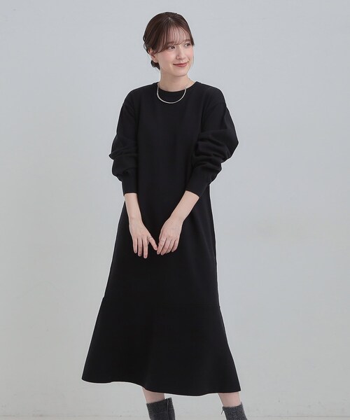 セール】【洗濯機可/S-LL】スタイルがすっきりに見える 裾マーメイド