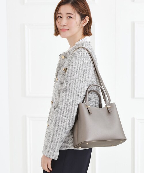 grove（グローブ）の「【人間工学】あおりメタルバー2WAYトート（トートバッグ・レディース・ブラック/シルバー系その他/ライトグレー・00）」の19枚目の写真