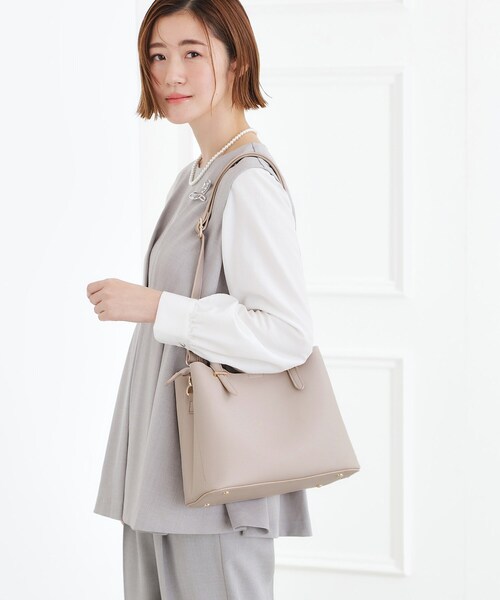 grove（グローブ）の「【人間工学】あおりメタルバー2WAYトート（トートバッグ・レディース・ブラック/シルバー系その他/ライトグレー・00）」の21枚目の写真