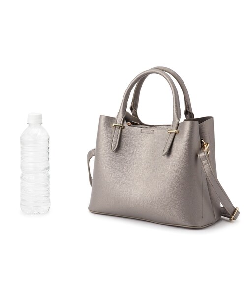 grove（グローブ）の「【人間工学】あおりメタルバー2WAYトート（トートバッグ・レディース・ブラック/シルバー系その他/ライトグレー・00）」の5枚目の写真