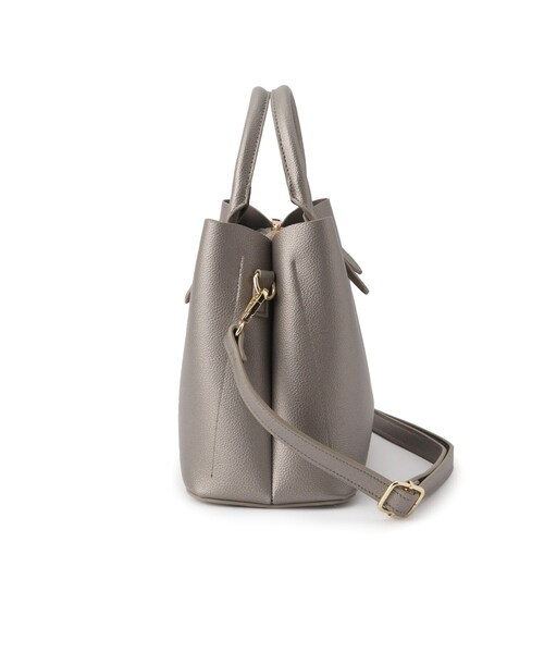 grove（グローブ）の「【人間工学】あおりメタルバー2WAYトート（トートバッグ・レディース・ブラック/シルバー系その他/ライトグレー・00）」の9枚目の写真