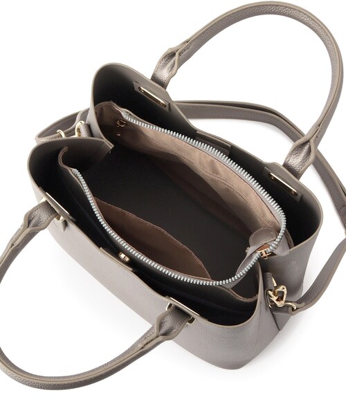 grove（グローブ）の「【人間工学】あおりメタルバー2WAYトート（トートバッグ・レディース・ブラック/シルバー系その他/ライトグレー・00）」の12枚目の写真