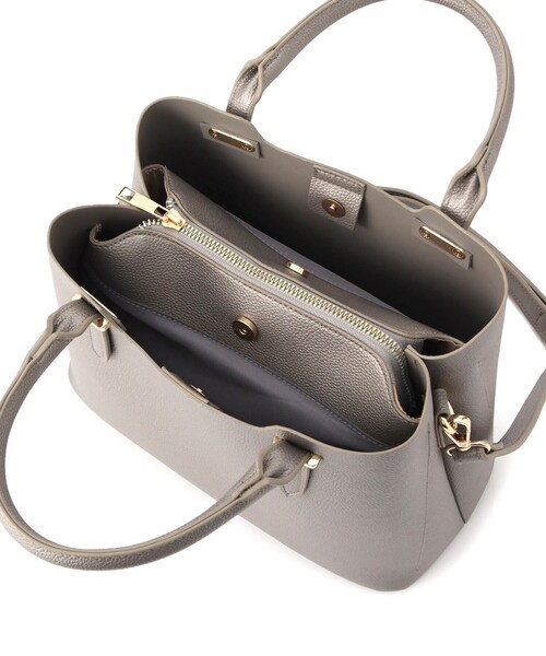 grove（グローブ）の「【人間工学】あおりメタルバー2WAYトート（トートバッグ・レディース・ブラック/シルバー系その他/ライトグレー・00）」の16枚目の写真