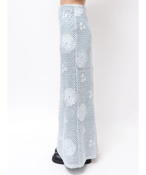 Ungrid(アングリッド)の「透かし編みスパンコールレイヤードスカート(スカート・レディース・オフホワイト/ブルー・FREE)」の5枚目の写真