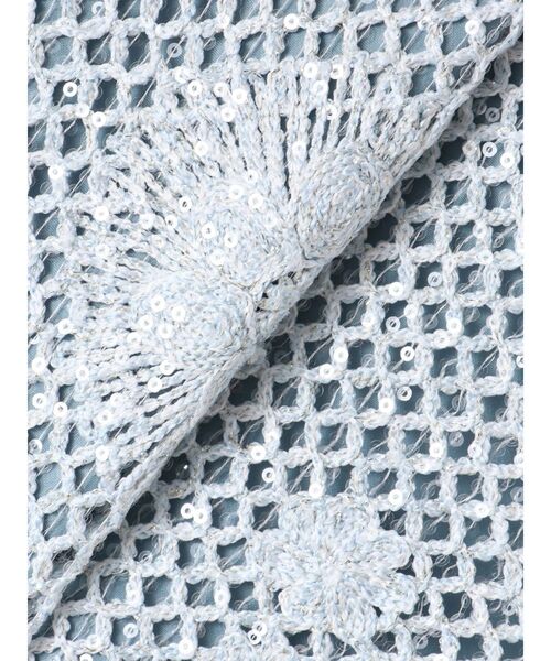 Ungrid(アングリッド)の「透かし編みスパンコールレイヤードスカート(スカート・レディース・オフホワイト/ブルー・FREE)」の9枚目の写真