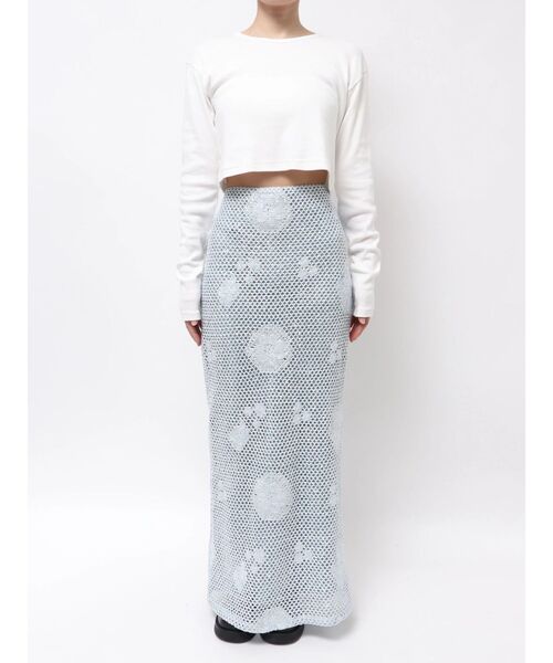 Ungrid(アングリッド)の「透かし編みスパンコールレイヤードスカート(スカート・レディース・オフホワイト/ブルー・FREE)」の10枚目の写真