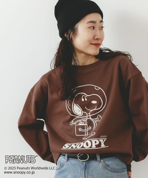 le.coeur blanc（ルクールブラン）の「【PEANUTS】ヴィンテージライクスウェット（スウェット・レディース・ダークグレー/ピンク/ブラウン/ブルー/アイボリー・38）」の4枚目の写真