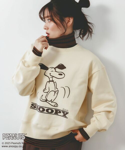 le.coeur blanc（ルクールブラン）の「【PEANUTS】ヴィンテージライクスウェット（スウェット・レディース・ダークグレー/ピンク/ブラウン/ブルー/アイボリー・38）」の8枚目の写真