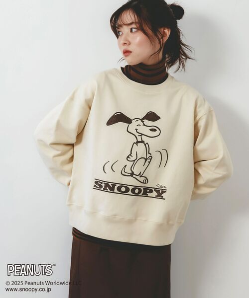 le.coeur blanc（ルクールブラン）の「【PEANUTS】ヴィンテージライクスウェット（スウェット・レディース・ダークグレー/ピンク/ブラウン/ブルー/アイボリー・38）」の10枚目の写真