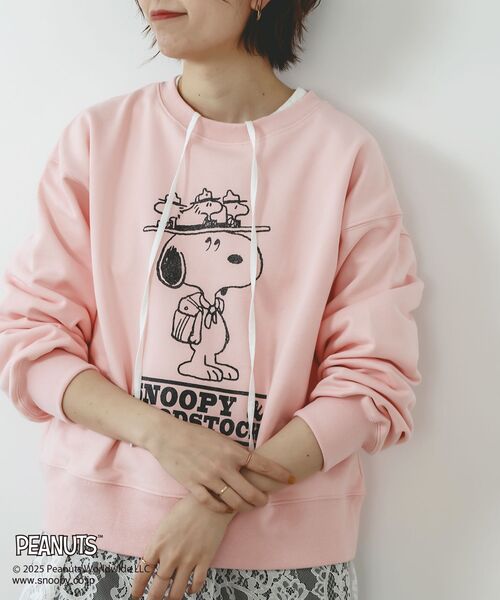 le.coeur blanc（ルクールブラン）の「【PEANUTS】ヴィンテージライクスウェット（スウェット・レディース・ダークグレー/ピンク/ブラウン/ブルー/アイボリー・38）」の21枚目の写真