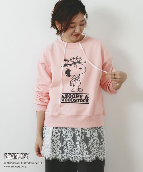 le.coeur blanc（ルクールブラン）の「【PEANUTS】ヴィンテージライクスウェット（スウェット・レディース・ダークグレー/ピンク/ブラウン/ブルー/アイボリー・38）」の22枚目の写真