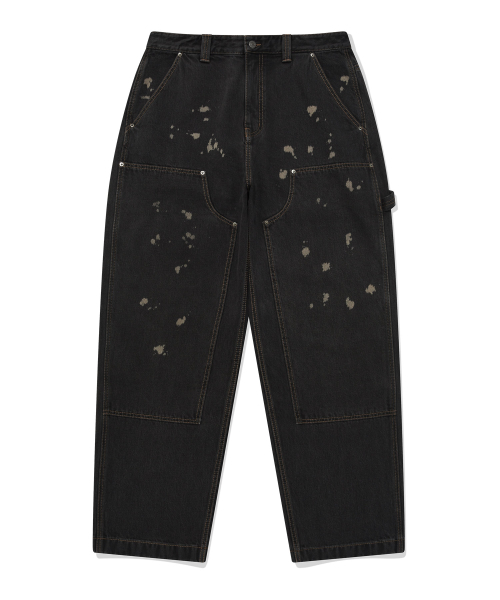 COVERNAT(カバーナット)の「デニムワイドダブルニパンツブラック(デニムパンツ・レディース・その他・LARGE/MEDIUM/SMALL)」の1枚目の写真