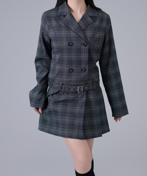 Ellno de Mavie(エルノデメヴィ)の「プリーツジャケットワンピース(ワンピース・レディース・グレー系その他/ブラック・FREE)」の7枚目の写真