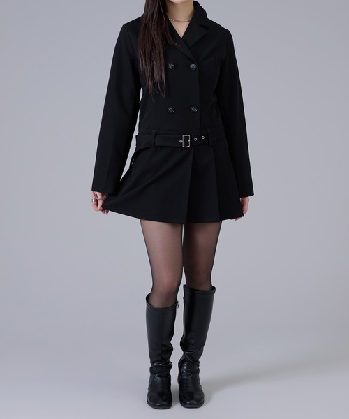 Ellno de Mavie(エルノデメヴィ)の「プリーツジャケットワンピース(ワンピース・レディース・グレー系その他/ブラック・FREE)」の4枚目の写真