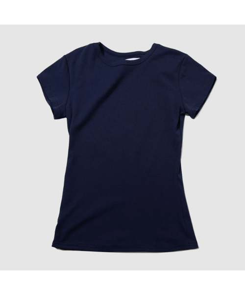 SOME PLACE(サムプレイス)の「クリーンロングスリムフィットラウンドネックショートスリーブ半袖Tシャツ_7COLOR(Tシャツ/カットソー・レディース・ホワイト/ブラック/ネイビー/グレー/レッド/イエロー/グリーン・FREE)」の5枚目の写真