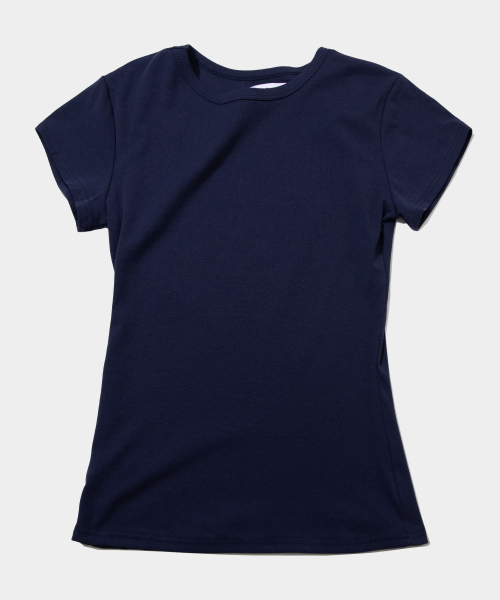 SOME PLACE(サムプレイス)の「クリーンロングスリムフィットラウンドネックショートスリーブ半袖Tシャツ_7COLOR(Tシャツ/カットソー・レディース・ホワイト/ブラック/ネイビー/グレー/レッド/イエロー/グリーン・FREE)」の13枚目の写真