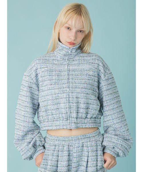 FURFUR(ファーファー)の「ツイーディトラックブルゾン(ブルゾン・レディース・ブラック/サックスブルー/ピンク・F)」の5枚目の写真