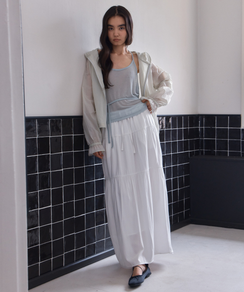 38COMEONCOMMON(38カモンコモン)の「Airy Ruffle Jumper (Light Sage)(ナイロンジャケット・レディース・その他・FREE)」の3枚目の写真