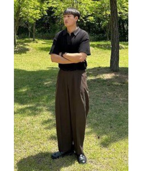 NONBLANK(ノンブランク)の「ワンタックカーブドワイドスラックス_BROWN(スラックス・メンズ・その他・SMALL/MEDIUM/LARGE/X-LARGE)」の9枚目の写真
