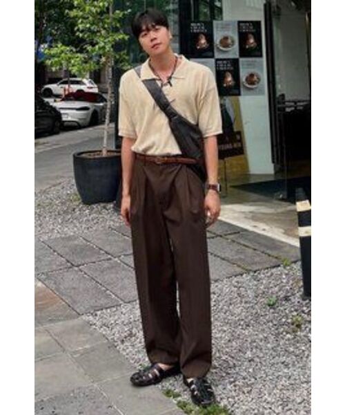 NONBLANK(ノンブランク)の「ワンタックカーブドワイドスラックス_BROWN(スラックス・メンズ・その他・SMALL/MEDIUM/LARGE/X-LARGE)」の11枚目の写真
