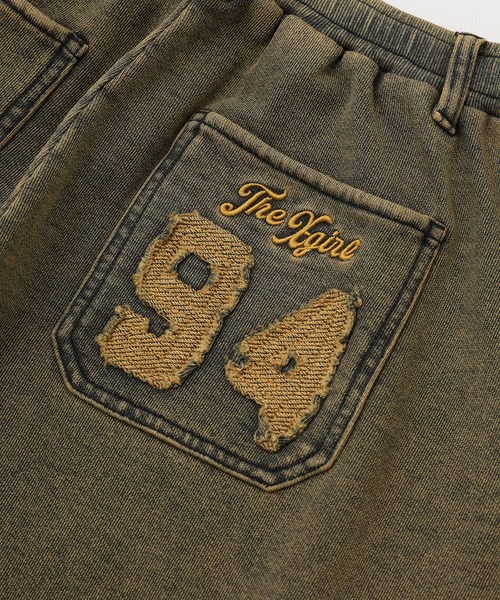 X-girl（エックスガール）の「OVERDYED NUMBER PATCH CARGO SWEATPANTS（スウェットパンツ・レディース・ブラック/インディゴブルー・S/M）」の20枚目の写真