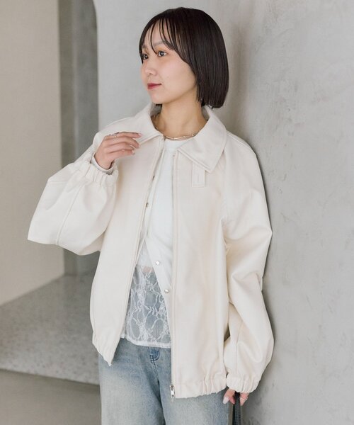 CYCLAS バルーンスリーブジャケット 羊革 モスグリーン CYCLAS バルーンスリーブジャケット 羊革 モスグリーン CYCLAS