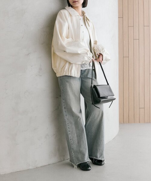 SET UPスタイルにも◎】バルーンスリーブフェイクレザーブルゾン