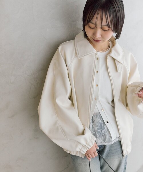 mystic(ミスティック)の「【SET UPスタイルにも◎】バルーンスリーブフェイクレザーブルゾン(ブルゾン・レディース・キャメル/アイボリー/ブラウン・FREE)」の19枚目の写真