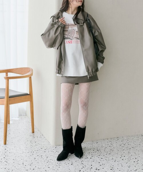 mystic(ミスティック)の「【SET UPスタイルにも◎】バルーンスリーブフェイクレザーブルゾン(ブルゾン・レディース・キャメル/アイボリー/ブラウン・FREE)」の10枚目の写真