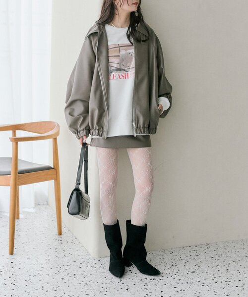 mystic(ミスティック)の「【SET UPスタイルにも◎】バルーンスリーブフェイクレザーブルゾン(ブルゾン・レディース・キャメル/アイボリー/ブラウン・FREE)」の9枚目の写真