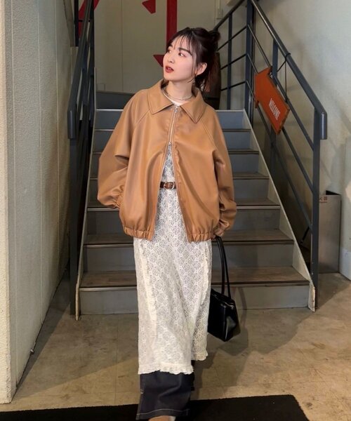 シクラス　バルーンスリーブ　レザージャケット　キャメル シクラス バルーンスリーブ レザージャケット キャメル シクラス