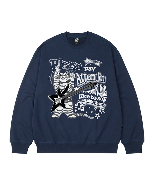 WILDROCK(ワイルドロック)の「ロックンロールニャンオーバーサイズスウェット_9 COL(スウェット・メンズ・ブラック/ベージュ/ネイビー/ブラウン/ピンク/ブルー/アイボリー/ダークグレー/チャコール・MEDIUM/LARGE/SMALL)」の7枚目の写真