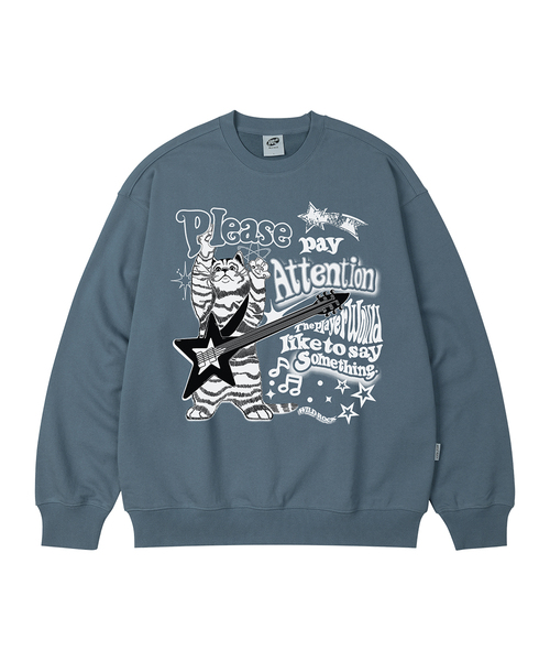 WILDROCK(ワイルドロック)の「ロックンロールニャンオーバーサイズスウェット_9 COL(スウェット・メンズ・ブラック/ベージュ/ネイビー/ブラウン/ピンク/ブルー/アイボリー/ダークグレー/チャコール・MEDIUM/LARGE/SMALL)」の8枚目の写真